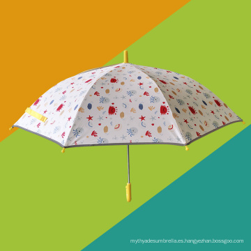 Paraguas seguro para niños de dibujos animados con diseño protegido a mano